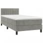 Preview: Boxspringbett mit Matratze Hellgrau 90x190 cm Samt