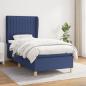 Preview: ARDEBO.de - Boxspringbett mit Matratze Blau 100x200 cm Stoff