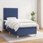 Preview: ARDEBO.de - Boxspringbett mit Matratze Blau 100x200 cm Stoff