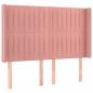 Preview: LED Kopfteil Rosa 147x16x118/128 cm Samt