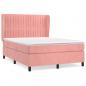 Preview: Boxspringbett mit Matratze Rosa 140x190 cm Samt