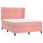 Preview: Boxspringbett mit Matratze Rosa 140x190 cm Samt