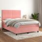 Preview: ARDEBO.de - Boxspringbett mit Matratze Rosa 140x190 cm Samt