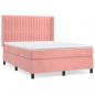 Preview: Boxspringbett mit Matratze Rosa 140x190 cm Samt