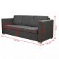 Preview: 3-Sitzer Sofa Stoff Dunkelgrau