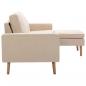 Preview: 3-Sitzer-Sofa mit Hocker Creme Stoff