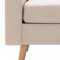 Preview: 3-Sitzer-Sofa mit Hocker Creme Stoff