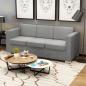 Preview: ARDEBO.de - 3-Sitzer-Sofa Stoff Hellgrau