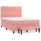 Preview: Boxspringbett mit Matratze Rosa 140x200 cm Samt