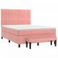 Preview: Boxspringbett mit Matratze Rosa 140x200 cm Samt