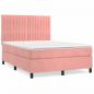 Preview: Boxspringbett mit Matratze Rosa 140x200 cm Samt