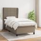 Preview: ARDEBO.de - Boxspringbett mit Matratze Taupe 100x200 cm Stoff