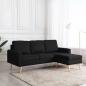 Preview: ARDEBO.de - 3-Sitzer-Sofa mit Hocker Schwarz Stoff