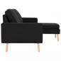 Preview: 3-Sitzer-Sofa mit Hocker Schwarz Stoff