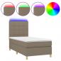 Preview: Boxspringbett mit Matratze & LED Taupe 100x200 cm Stoff