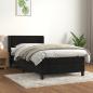 Preview: ARDEBO.de - Boxspringbett mit Matratze Schwarz 100x200 cm Samt