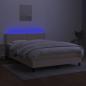 Preview: Boxspringbett mit Matratze & LED Creme 140x200 cm Stoff