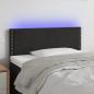 Preview: ARDEBO.de - LED Kopfteil Schwarz 100x5x78/88 cm Samt