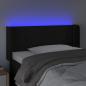 Preview: LED Kopfteil Schwarz 103x16x78/88 cm Samt