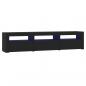 Preview: TV-Schrank mit LED-Leuchten Schwarz 180x35x40 cm