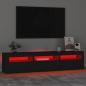 Preview: TV-Schrank mit LED-Leuchten Schwarz 180x35x40 cm