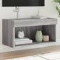 Preview: ARDEBO.de - TV-Schrank mit LED-Leuchten Grau Sonoma 60x30x30 cm