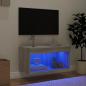 Preview: TV-Schrank mit LED-Leuchten Grau Sonoma 60x30x30 cm