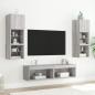 Preview: TV-Schrank mit LED-Leuchten Grau Sonoma 60x30x30 cm