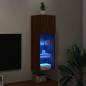 Preview: TV-Schrank mit LED-Leuchten Braun Eichen-Optik 30,5x30x90 cm