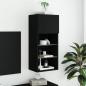 Preview: TV-Schrank mit LED-Leuchten Schwarz 40,5x30x90 cm