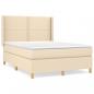 Preview: Boxspringbett mit Matratze Creme 140x200 cm Stoff