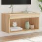 Preview: ARDEBO.de - TV-Schrank mit LED-Leuchten Sonoma-Eiche 60x30x30 cm