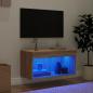 Preview: TV-Schrank mit LED-Leuchten Sonoma-Eiche 60x30x30 cm