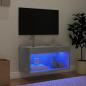 Preview: TV-Schrank mit LED-Leuchten Betongrau 60x30x30 cm