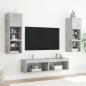 Preview: TV-Schrank mit LED-Leuchten Betongrau 60x30x30 cm