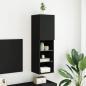 Preview: TV-Schrank mit LED-Leuchten Schwarz 30,5x30x102 cm