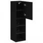 Preview: TV-Schrank mit LED-Leuchten Schwarz 30,5x30x102 cm