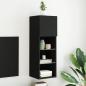 Preview: ARDEBO.de - TV-Schrank mit LED-Leuchten Schwarz 30,5x30x90 cm