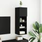 Preview: TV-Schrank mit LED-Leuchten Schwarz 30,5x30x90 cm