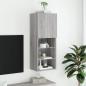 Preview: TV-Schrank mit LED-Leuchten Grau Sonoma 40,5x30x102 cm