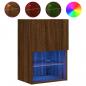 Preview: TV-Schrank mit LED-Leuchten Braun Eichen-Optik 40,5x30x60 cm