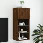 Preview: ARDEBO.de - TV-Schrank mit LED-Leuchten Braun Eichen-Optik 40,5x30x90 cm