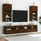 Preview: TV-Schrank mit LED-Leuchten Braun Eichen-Optik 40,5x30x90 cm