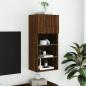 Preview: TV-Schrank mit LED-Leuchten Braun Eichen-Optik 40,5x30x90 cm