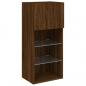 Preview: TV-Schrank mit LED-Leuchten Braun Eichen-Optik 40,5x30x90 cm