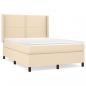 Preview: Boxspringbett mit Matratze Creme 140x200 cm Stoff