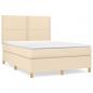 Preview: Boxspringbett mit Matratze Creme 140x200 cm Stoff