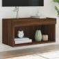 Preview: ARDEBO.de - TV-Schrank mit LED-Leuchten Braun Eichen-Optik 60x30x30 cm