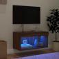 Preview: TV-Schrank mit LED-Leuchten Braun Eichen-Optik 60x30x30 cm