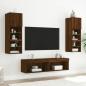 Preview: TV-Schrank mit LED-Leuchten Braun Eichen-Optik 60x30x30 cm